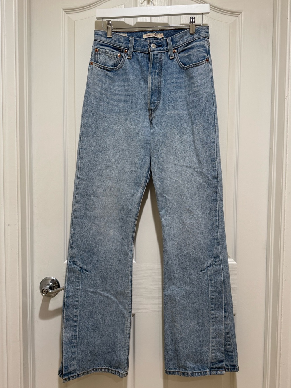Levi’s Premium Ribcage Split Flare High Rise Jeans Light Wash 28